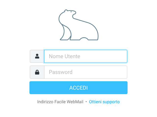 Pagina di accesso della webmail